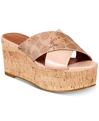 COACH Cross Band Wedge Sandals & Reviews - Sandals - Shoes - Macy's