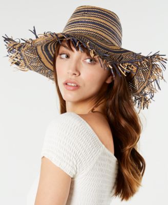 Steve Madden Textured Striped Sun Hat 