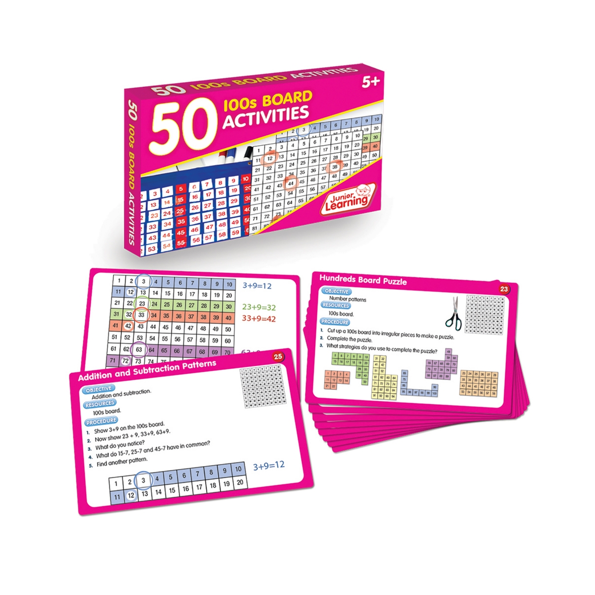 Junior Learning Kids' 50 100s Board Activities Learning Set In Multi