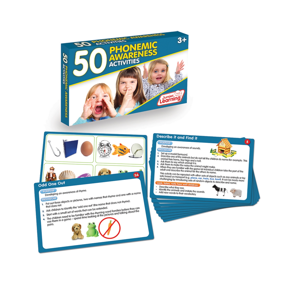 Junior Learning Kids' 50 Phonemic Awareness Activities Learning Set In Multi