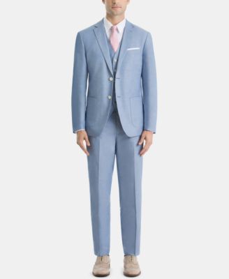 Lauren Ralph Lauren Mens Ultraflex Classic Fit Chambray Suit Separates In Light Blue