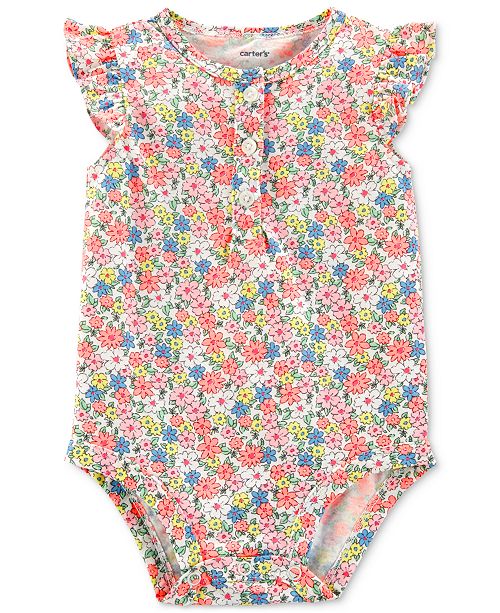 Carter's Baby Girls Cotton FloralPrint Bodysuit & Reviews All Baby