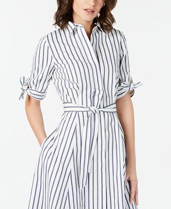 Calvin Klein Striped Shirtdress - Macy's