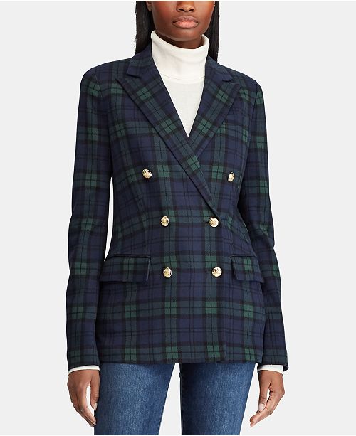 Lauren Ralph Lauren Plaid DoubleBreasted Blazer & Reviews Jackets