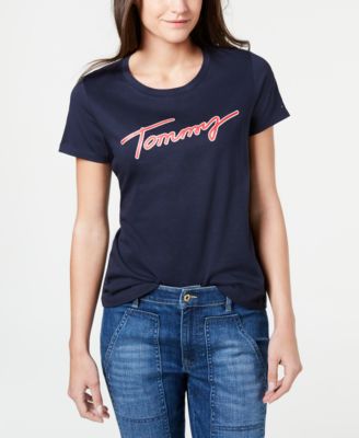 Tommy Hilfiger - Logo Script Cotton T-Shirt, Created for Macy's