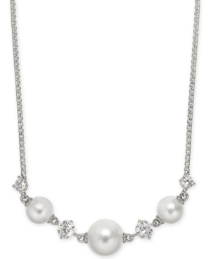 image of Eliot Danori Crystal & Imitation Pearl Statement Necklace, 16