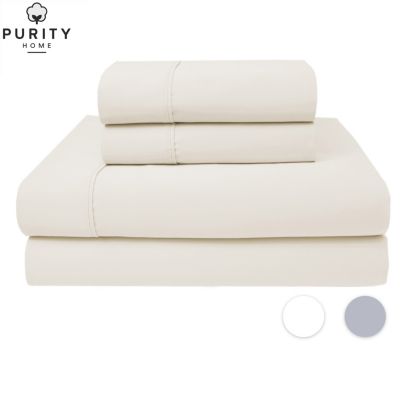 Color Sense 1000 Thread Count Luxurious Egyptian Cotton Infinity Sateen Sheet Set Pillowcases Bedding In White