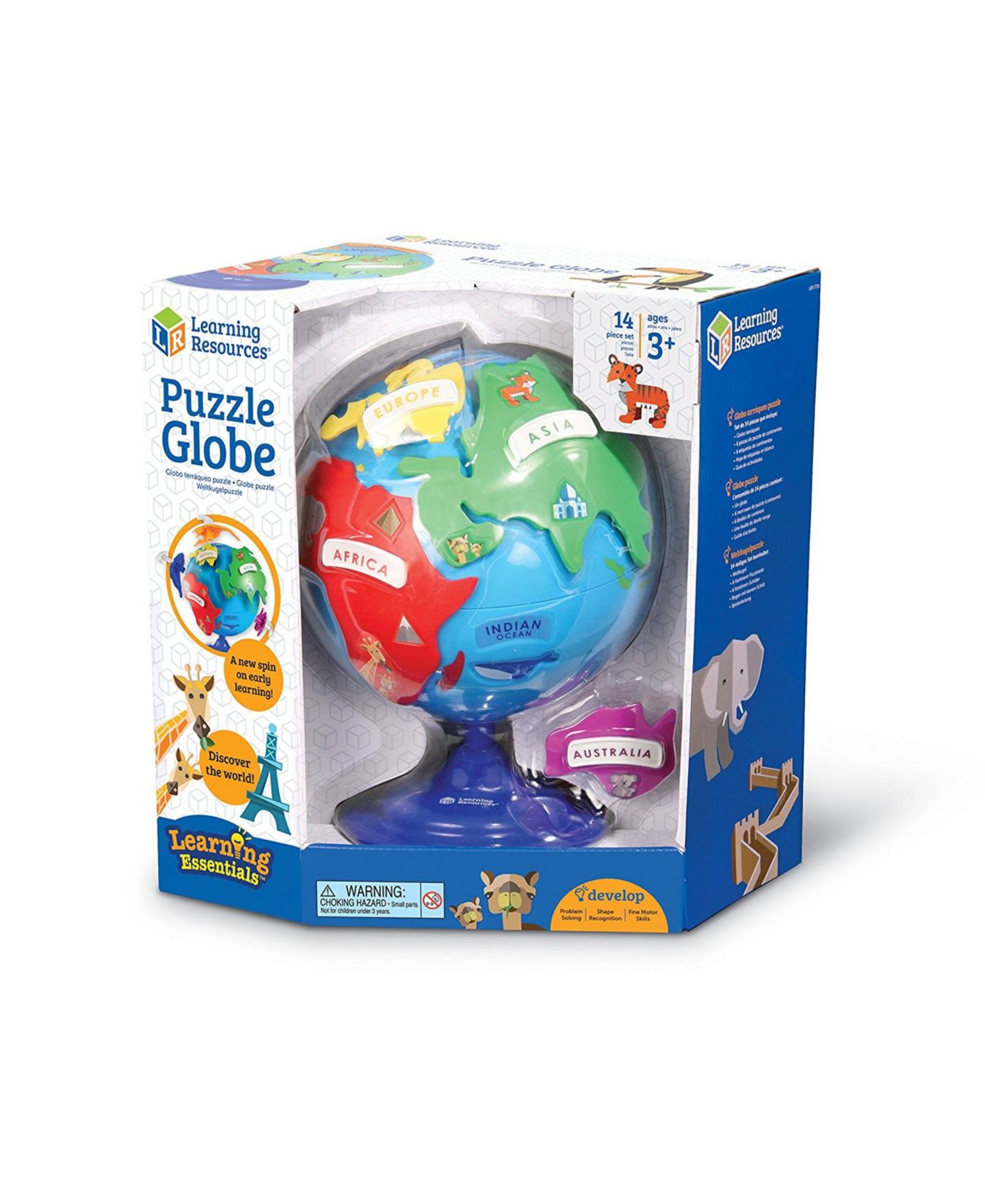 Детская игрушка Learning Resources Learning Essentials Geography Puzzle Globe, 14-Piece, Ages 3+ — фото 14