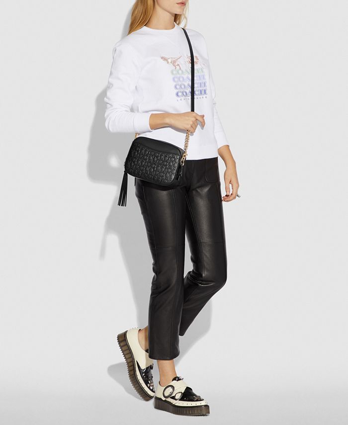 COACH Camera Bag in Signature Embossed Leather Macy's