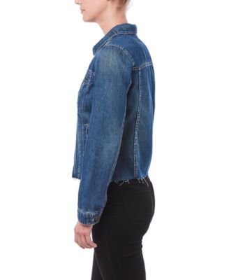 ZCO Nicole Miller New York Denim Jacket with Raw Hem - Macy's