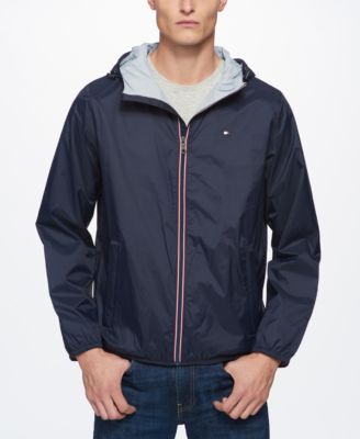 Men's Zip-Front Hooded Nylon Windbreaker