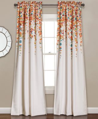 Lush Decor Weeping Flower Light Filtering Window Curtain Panels