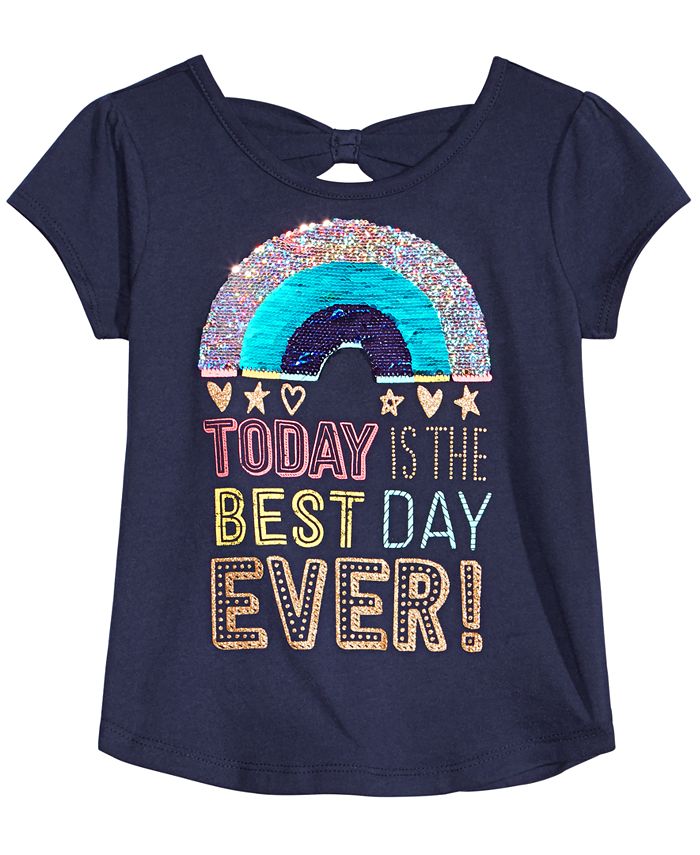 Epic Threads Toddler & Little Girls Best Day Ever Flip Sequin T-Shirt ...