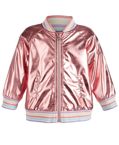 First Impressions First Impression Baby Girls Metallic Bomber Jacket