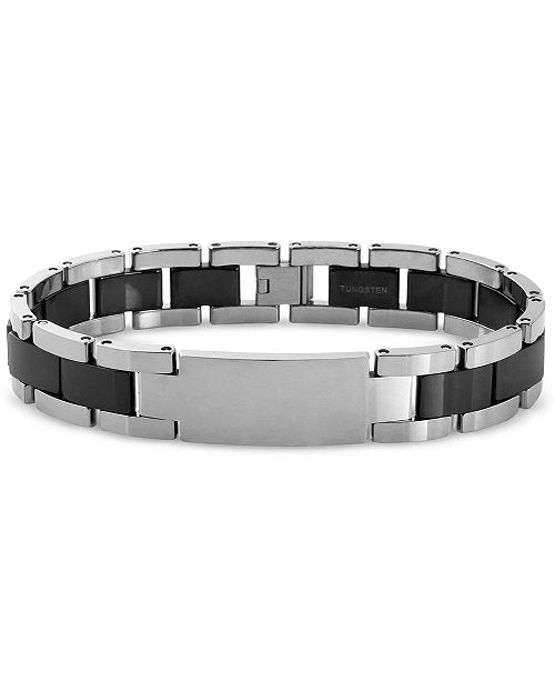 Macy's Men's ID Bracelet in Tungsten & Reviews - Bracelets - Jewelry ...