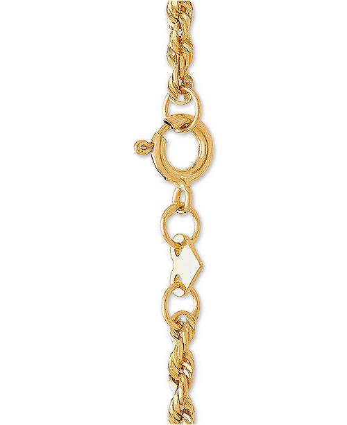 Macy's 14k Gold Necklace, 18" Rope Chain (13/4mm) & Reviews