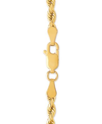 Lightweight Diamond Cut Rope Chain 20“ Necklace (3mm) in 14k Yellow Gold