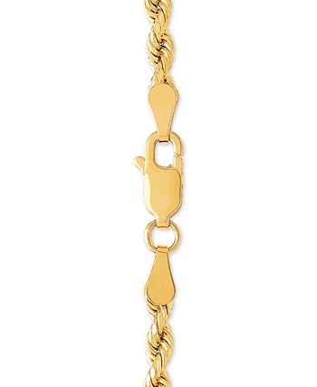 Macy's - 14k Gold Necklace, 20" Diamond Cut Rope Chain
