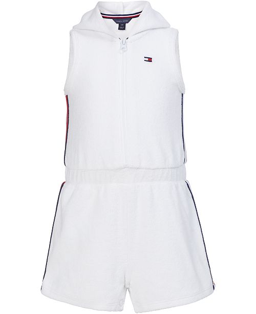 Tommy Hilfiger Little Girls Hooded Terry Cloth Romper Reviews All Girls Dresses Kids Macy S