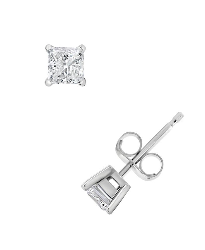 Macy's Certified Princess Cut Diamond Stud Earrings (3/4 ct. t.w.) in