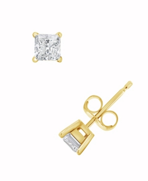 image of Certified Princess Cut Diamond Stud Earrings (3/4 ct. t.w.) in 14k White Gold or Yellow Gold