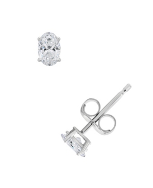 image of Certified Oval Diamond Stud Earrings (1/2 ct. t.w.) in 14k White Gold or Yellow Gold