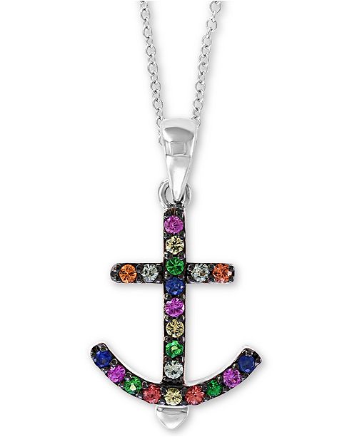 EFFY Collection EFFY® MultiSapphire (1/5 ct. t.w.) Anchor 18" Pendant