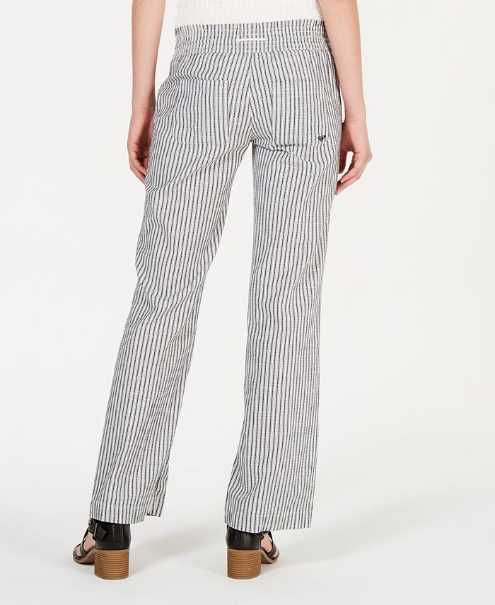Roxy Juniors' Oceanside Cotton Striped Pants - Macy's