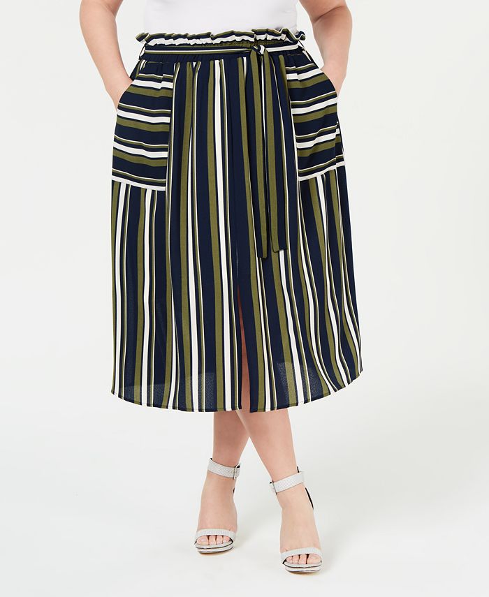 Monteau Trendy Plus Size Paperbag Midi Skirt & Reviews - Trendy Plus ...