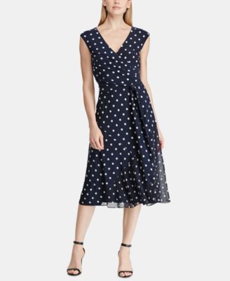 Lauren Ralph Lauren - Petite Belted Polka-Dot Dress