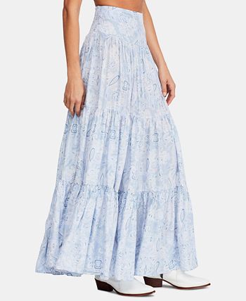 Free People Jeannette Printed Tiered Maxi Skirt Macy s
