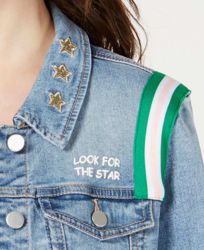 Starter Cropped Graphic Denim Jacket Macy's
