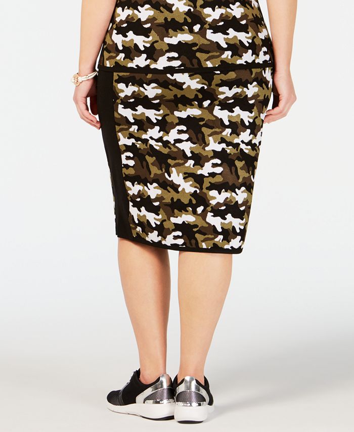 Michael Kors Plus Size Camo-Print Sweater Skirt & Reviews - Skirts ...