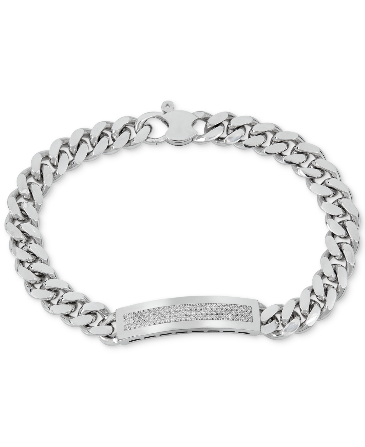 Men's Diamond (1/2 ct. t.w.) Id Bracelet in Sterling Silver (Also in 14k Gold Over Silver) - Gold Over Silver