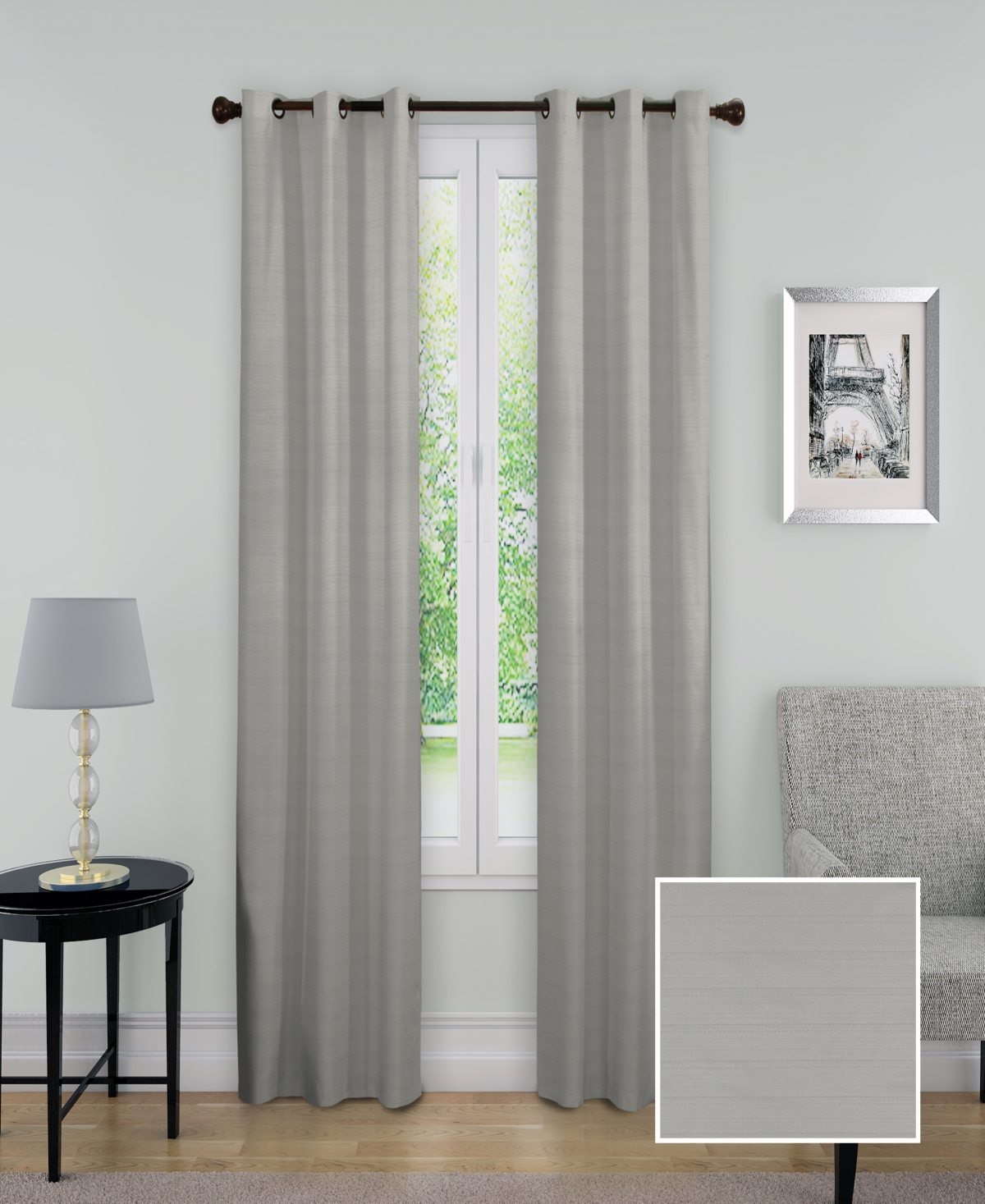 Eclipse Nikki Thermaback Blackout Panel, 40" X 63" In Grey