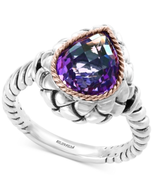 image of Effy Amethyst Ring (3-5/8 ct. t.w.) in Sterling Silver & 18k Rose Gold