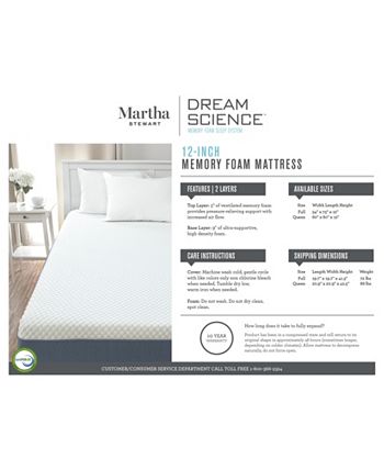 Dream science by deals martha stewart mattress reviews