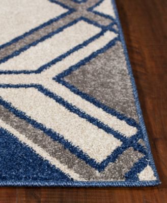 Lucia Grant 2768 Ivory/Denim 3'3" x 4'11" Indoor/Outdoor Area Rug