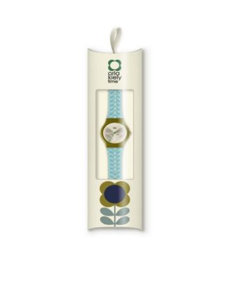 Lola Rose Orla Kiely Watch, Sky Blue Strap With Buckle Closure
