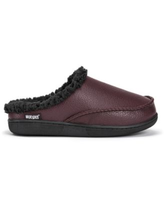 Men's Faux Leather Clog Slippers