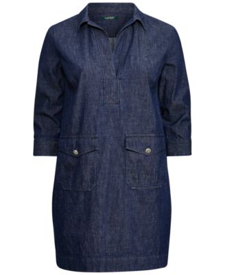 Lauren Ralph Lauren Plus Size Denim Cotton Shift Dress