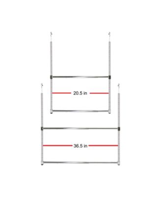 2-Tier Portable Adjustable Closet Hanger Rod, Chrome