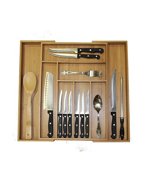 Oceanstar 5 Piece Bamboo Expandable Drawer Utensil Organizer Set