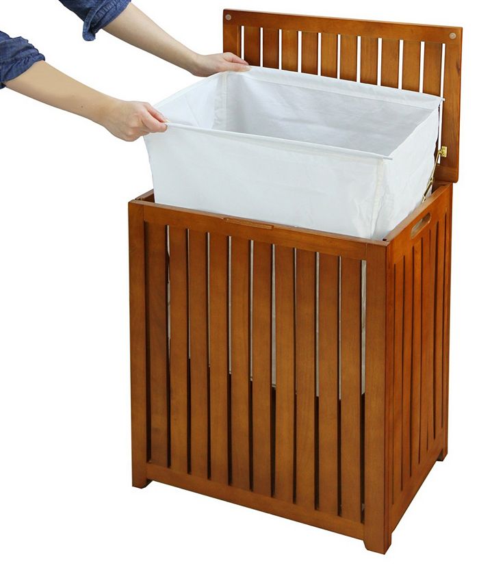Oceanstar Solid Wood Spa Hamper Macy's