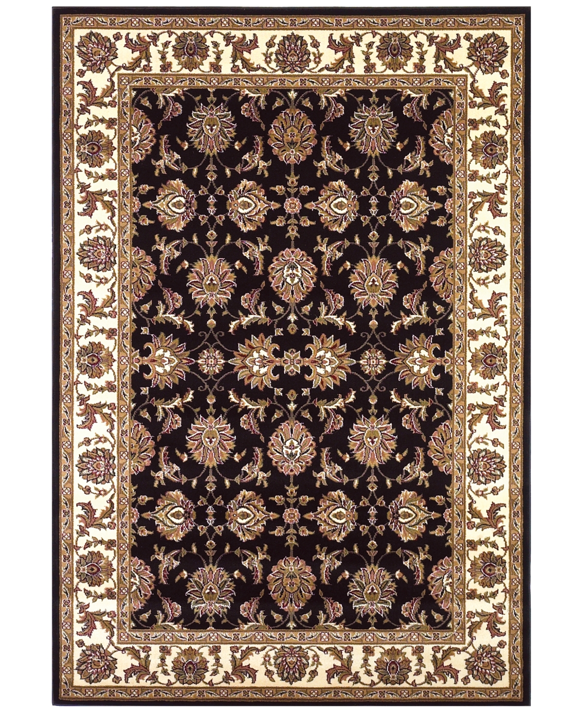 Kas Cambridge Kashan Area Rug - 7313 Black/Ivory