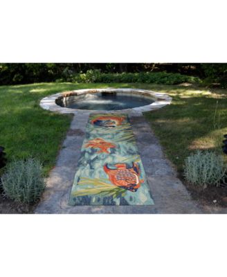 Ravella 2255 Tropical Fish Blue 2' x 5' Indoor/Outdoor Area Rug