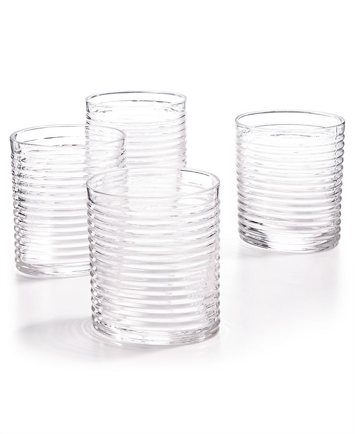 The Cellar Closeout Clear Ribbed Double Old Fashioned Glasses Set Of 4 Created For Macys