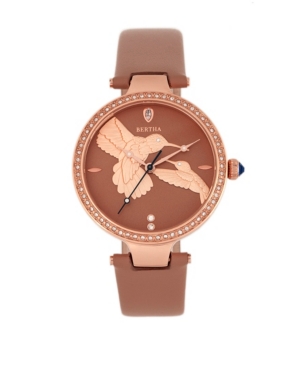 image of Bertha Quartz Nora Tuscan Genuine Leather Watch, 38mm