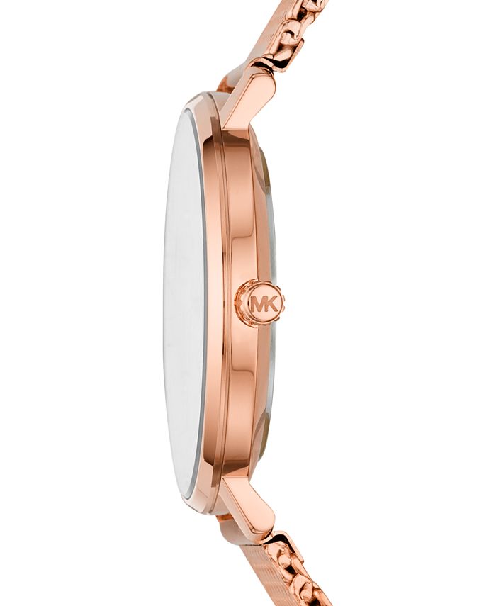 Michael Kors Women's Pyper Rose Gold-Tone Stainless Steel Mesh Bracelet ...
