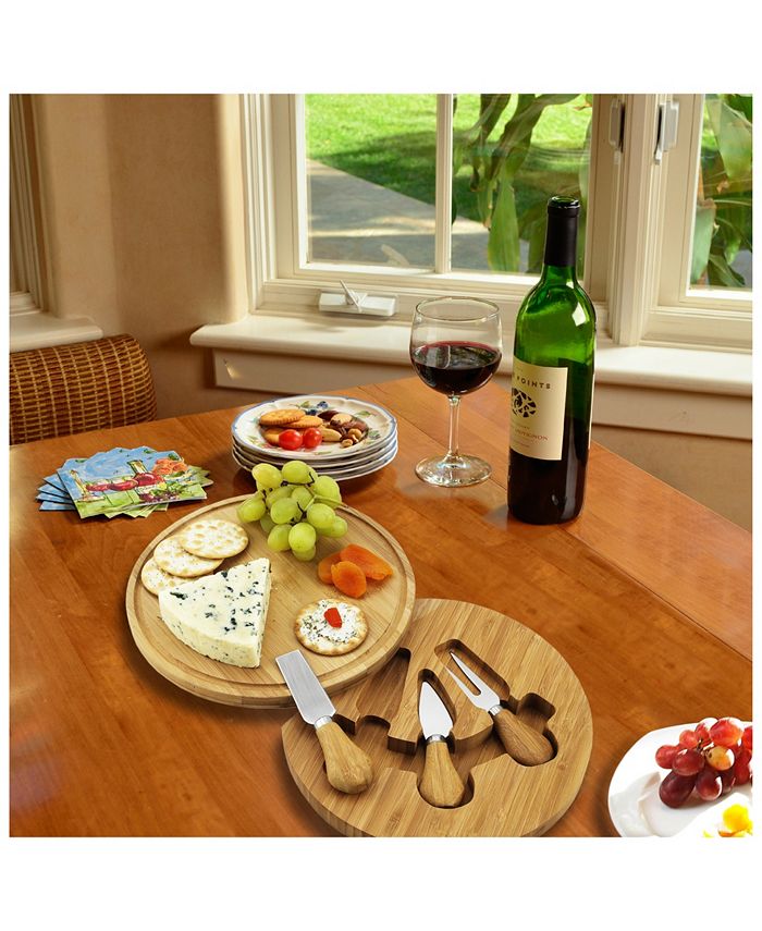 Picnic At Ascot Feta Bamboo Cheese Board Set with 3 Tools Macy's